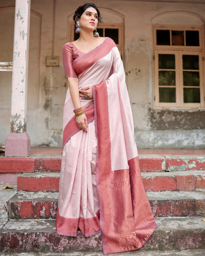 Pure Silk Saree Weaved With Zari Comes With Heavy Banarasi Brocade Blouse - Almaari Fashion