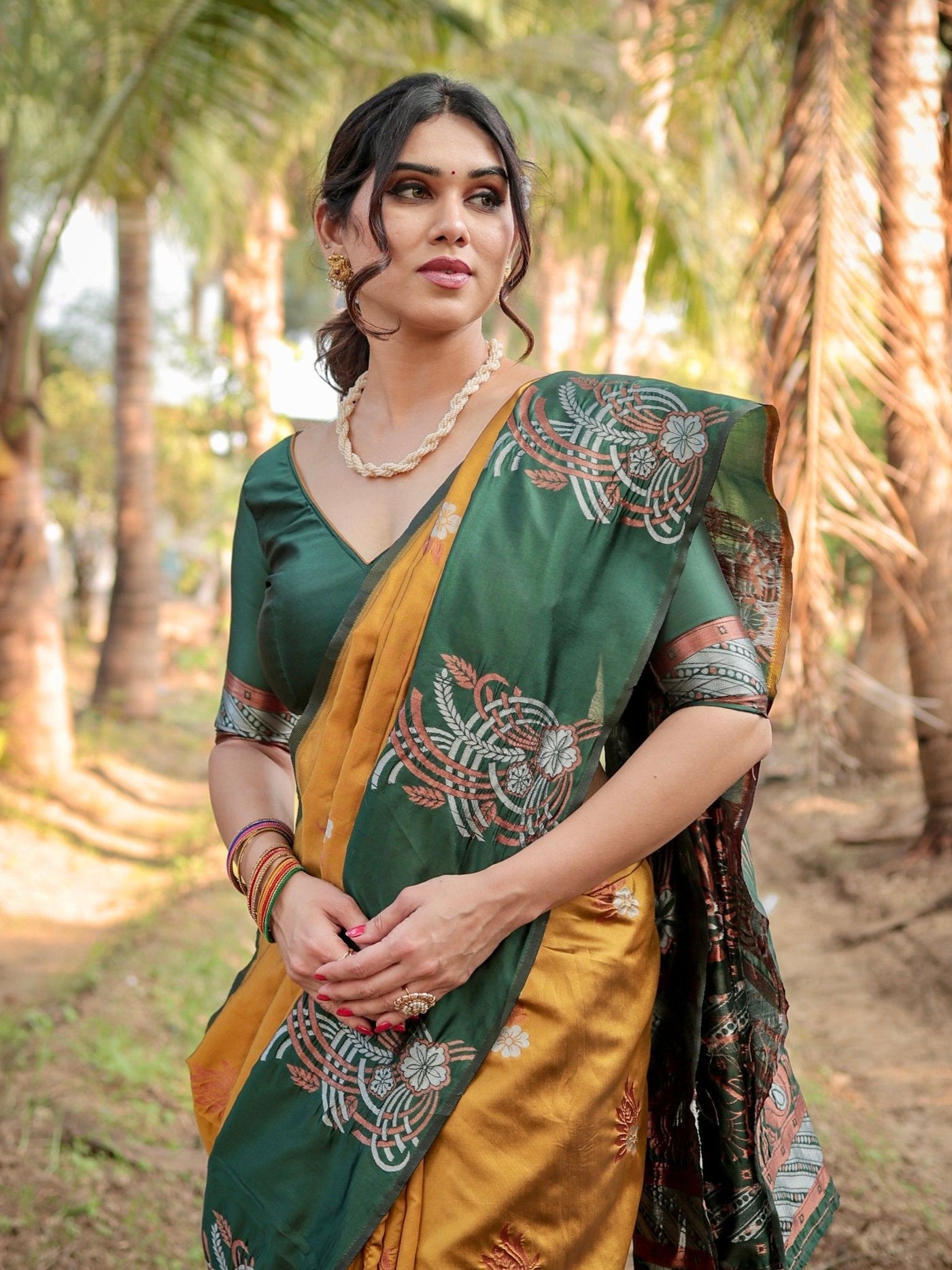 Pure Silk Saree Weaved With Zari Comes With Heavy Banarasi Brocade Blouse - Almaari Fashion