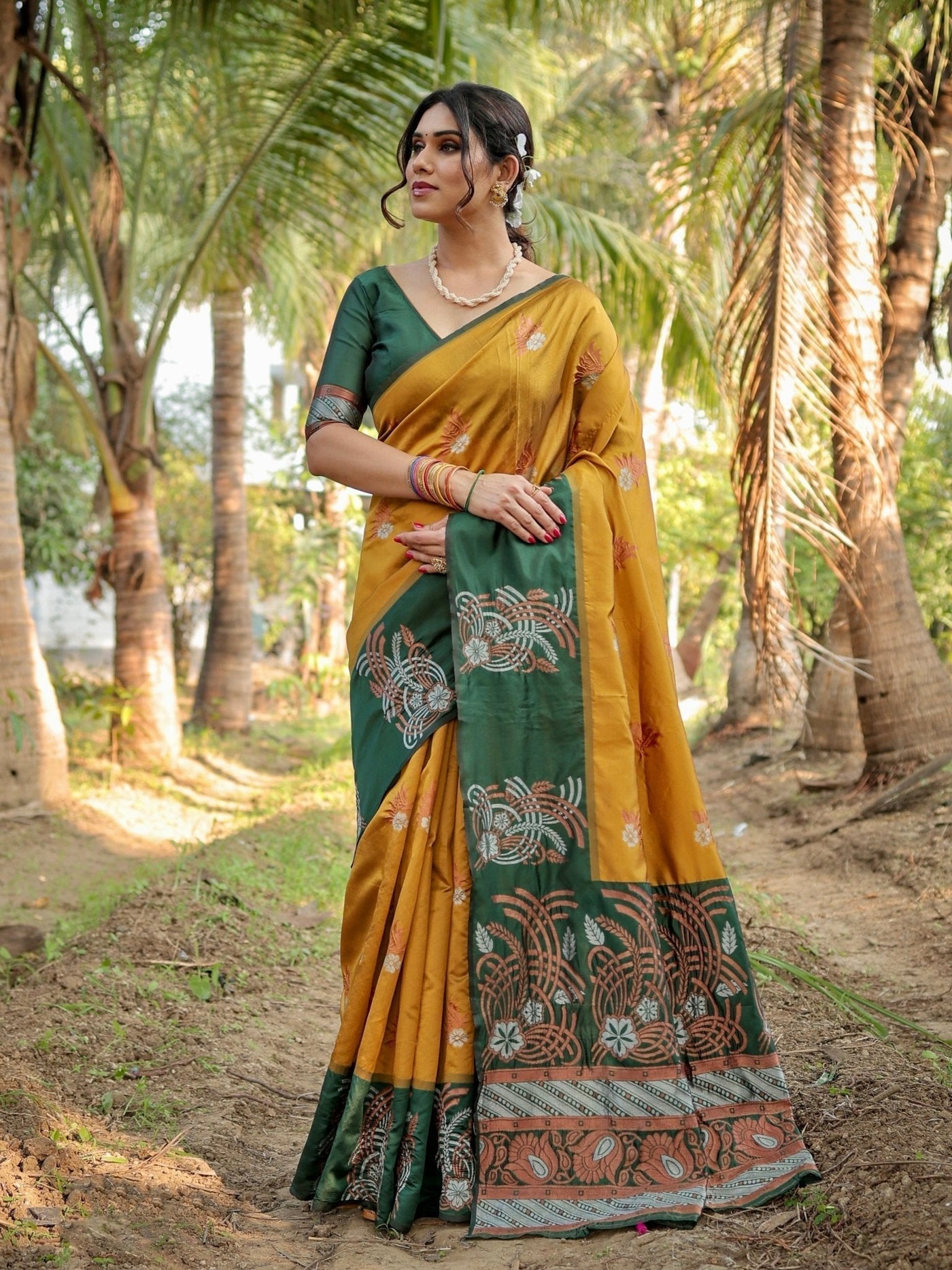 Pure Silk Saree Weaved With Zari Comes With Heavy Banarasi Brocade Blouse - Almaari Fashion