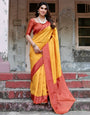 Pure Banarasi Silk Saree Weaved With Zari Comes With Heavy Banarasi Brocade Blouse